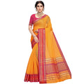 Vaystra Kota Doria Cotton Bordered Saree With Blouse – Gold