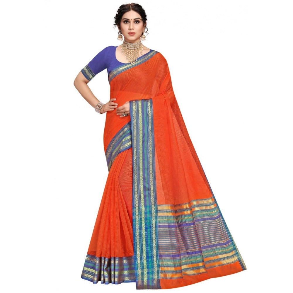 Vaystra Kota Doria Cotton Bordered Saree With Blouse – Fanta