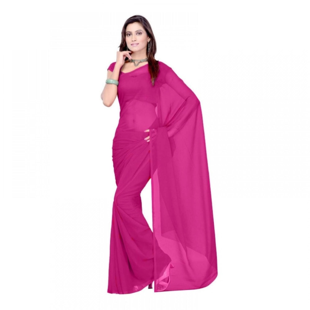 Vaystra Georgette Plain Saree With Blouse