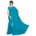 Vaystra Georgette Plain Saree With Blouse