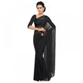 Vaystra Georgette Plain Saree With Blouse