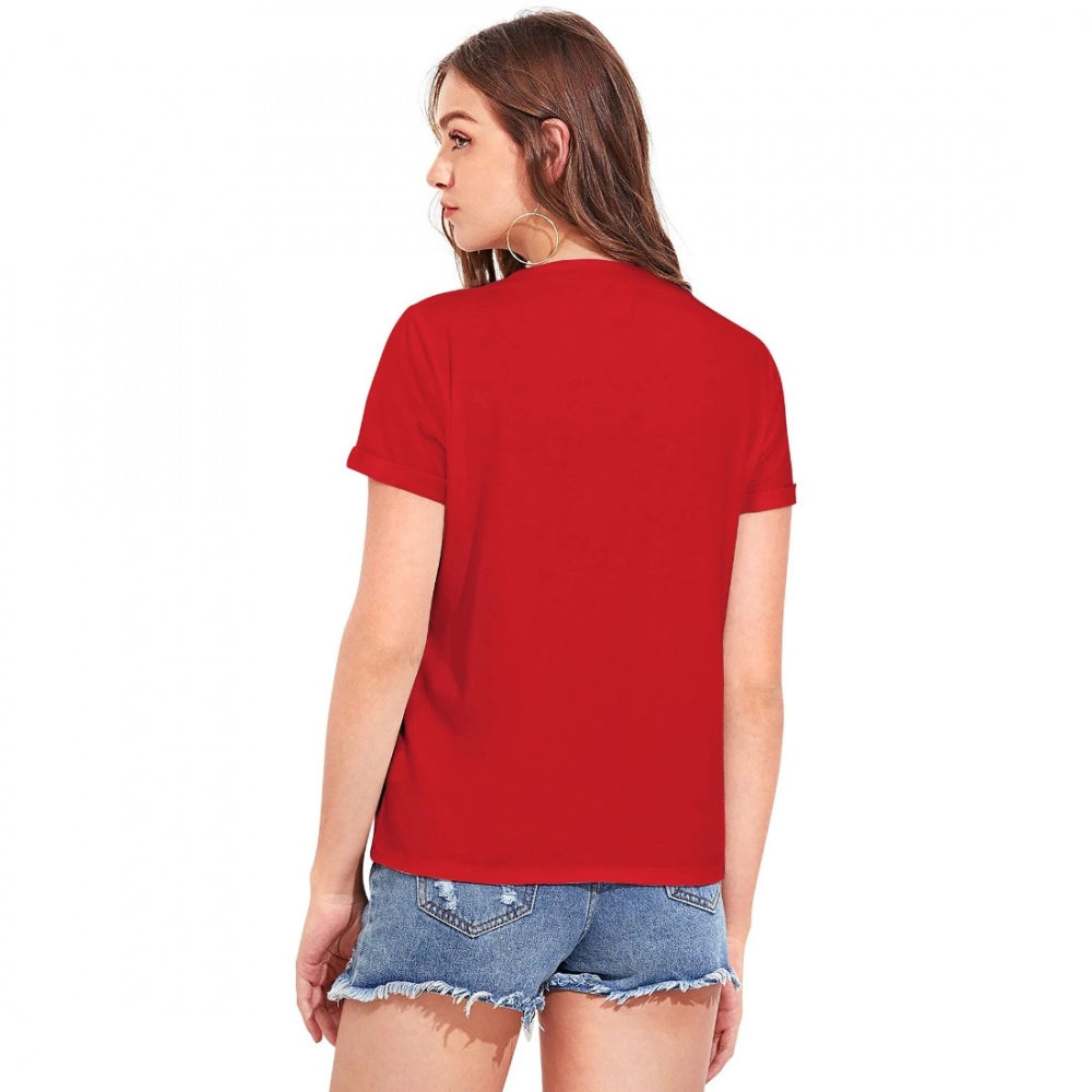 Vaystra Cotton Western Wear T Shirt – Red