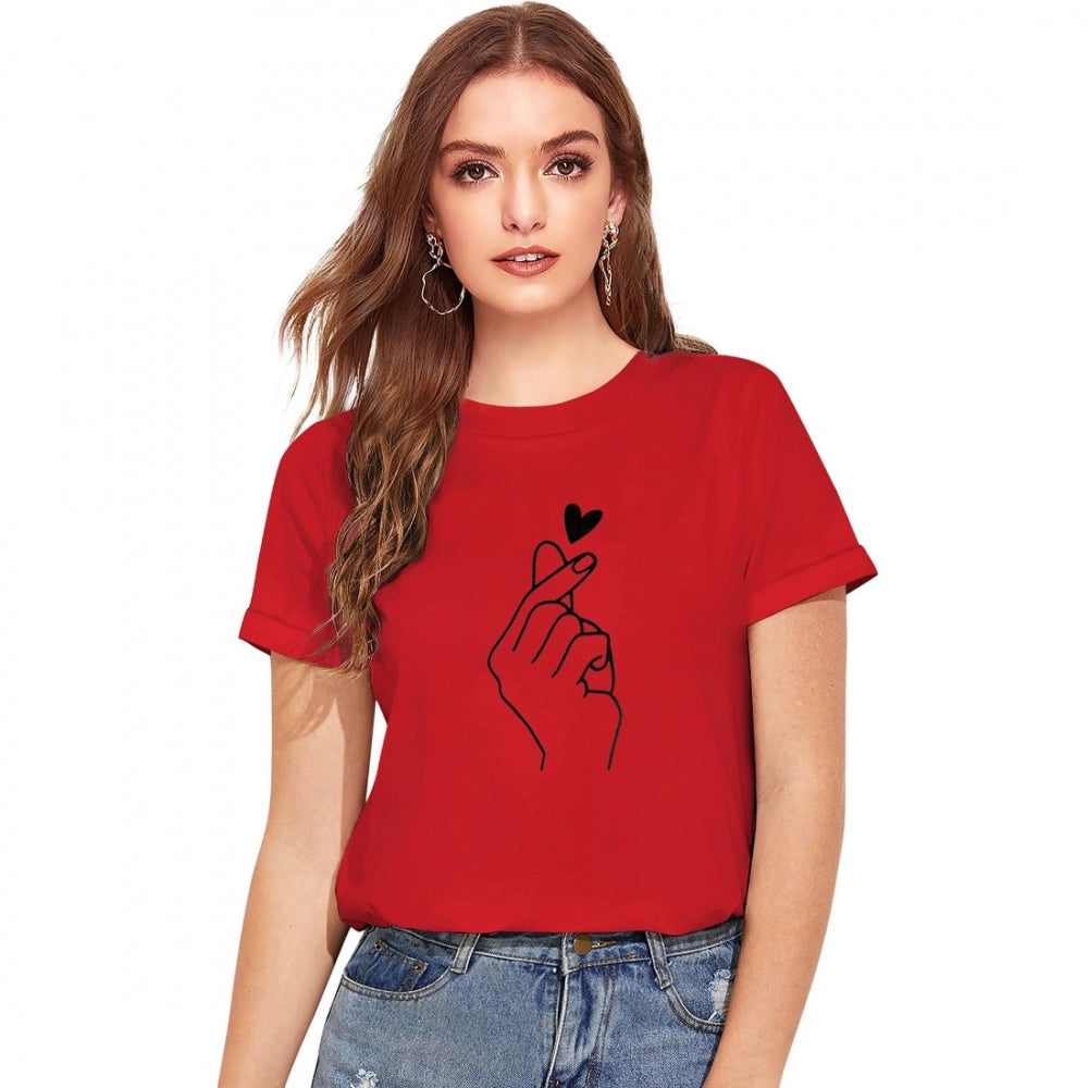 Vaystra Cotton Western Wear T Shirt – Red