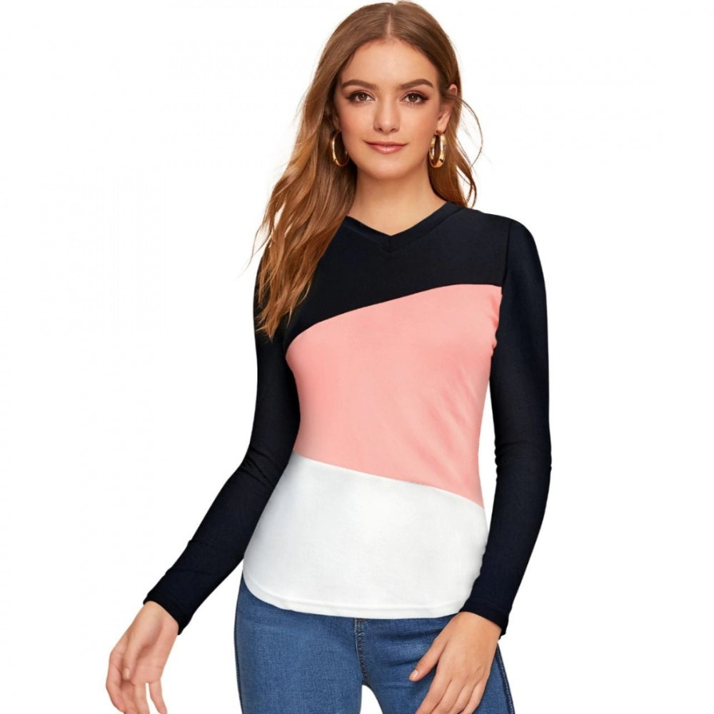 Vaystra 95% Polyester 5% Spandex Western Wear T Shirt – Peach
