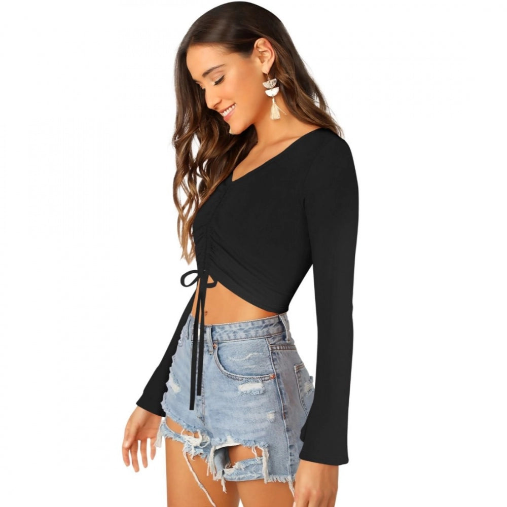 Vaystra 95% Polyester 5% Spandex Western Wear Tops – Black