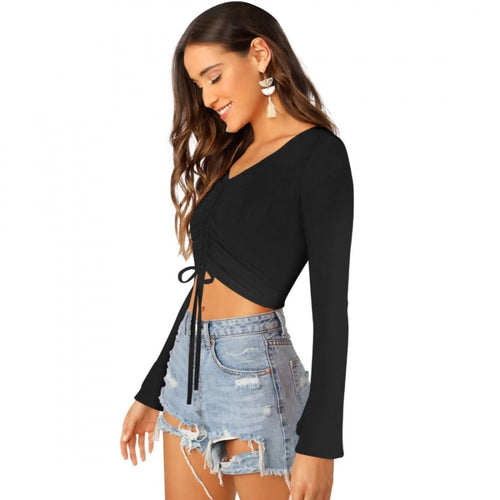 Vaystra 95% Polyester 5% Spandex Western Wear Tops – Black