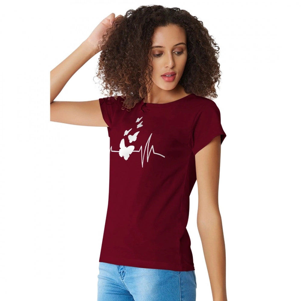Vaystra Cotton Western Wear T Shirt – Maroon