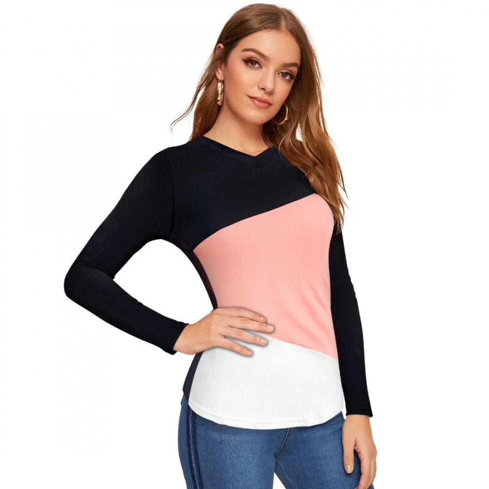 Vaystra 95% Polyester 5% Spandex Western Wear T Shirt – Peach