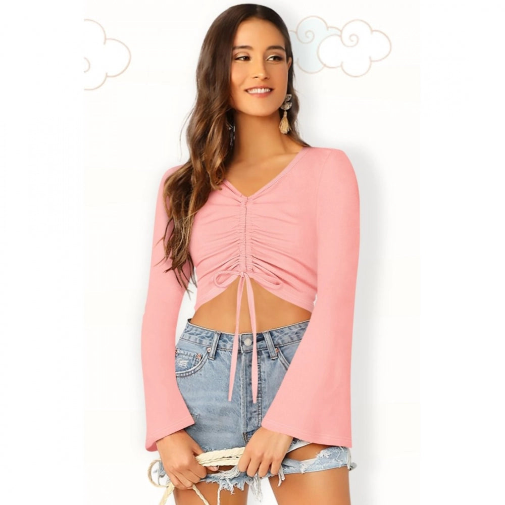 Vaystra 95% Polyester 5% Spandex Western Wear Tops – Peach