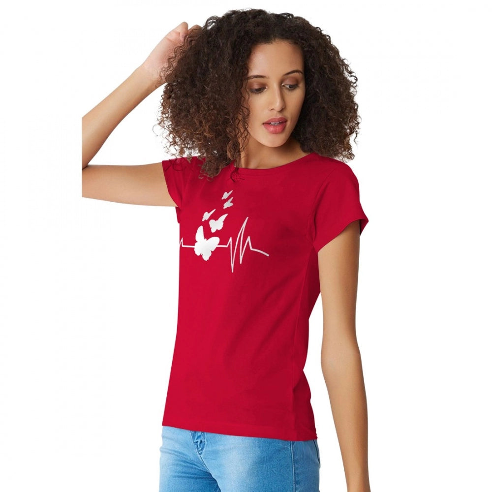 Vaystra Cotton Western Wear T Shirt – Red