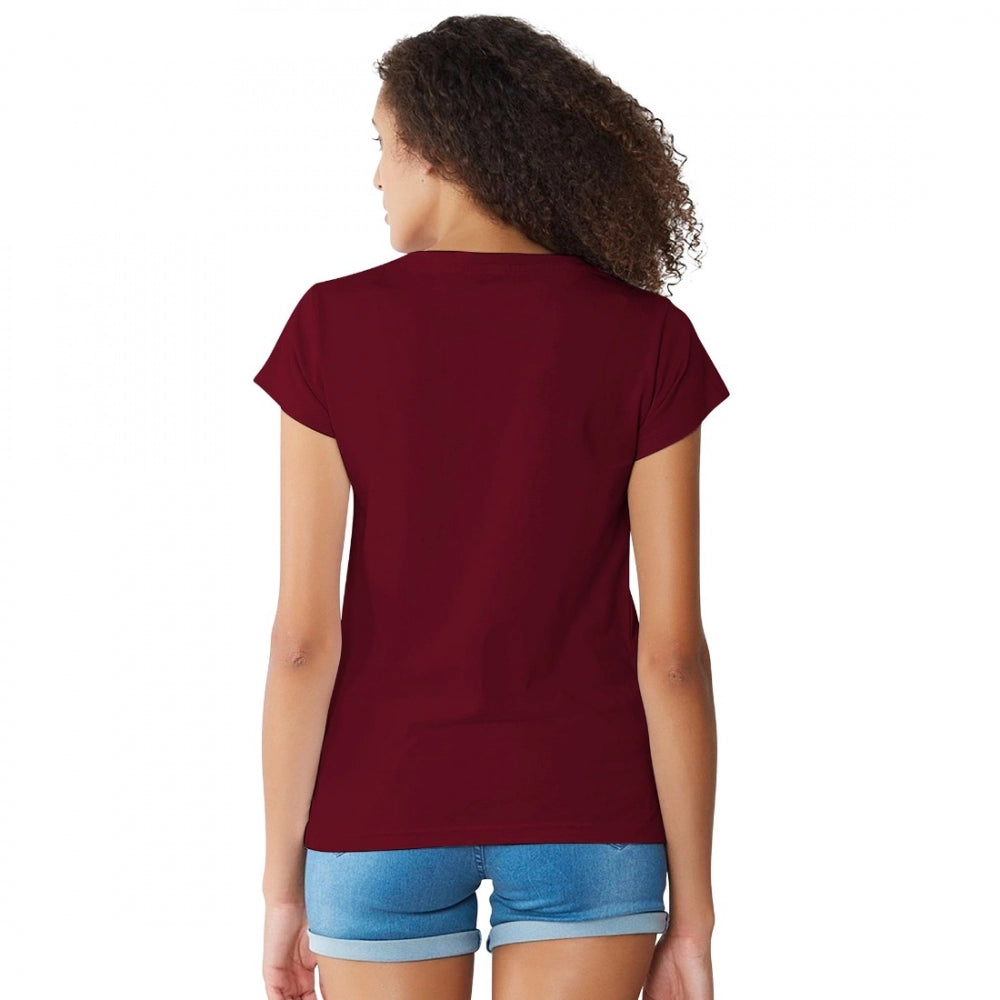 Vaystra Cotton Western Wear T Shirt – Maroon