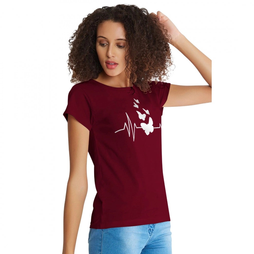 Vaystra Cotton Western Wear T Shirt – Maroon