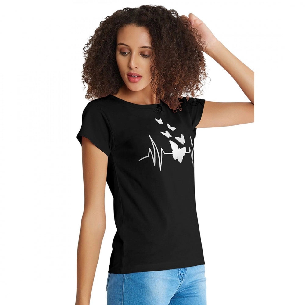 Vaystra Cotton Western Wear T Shirt – Black