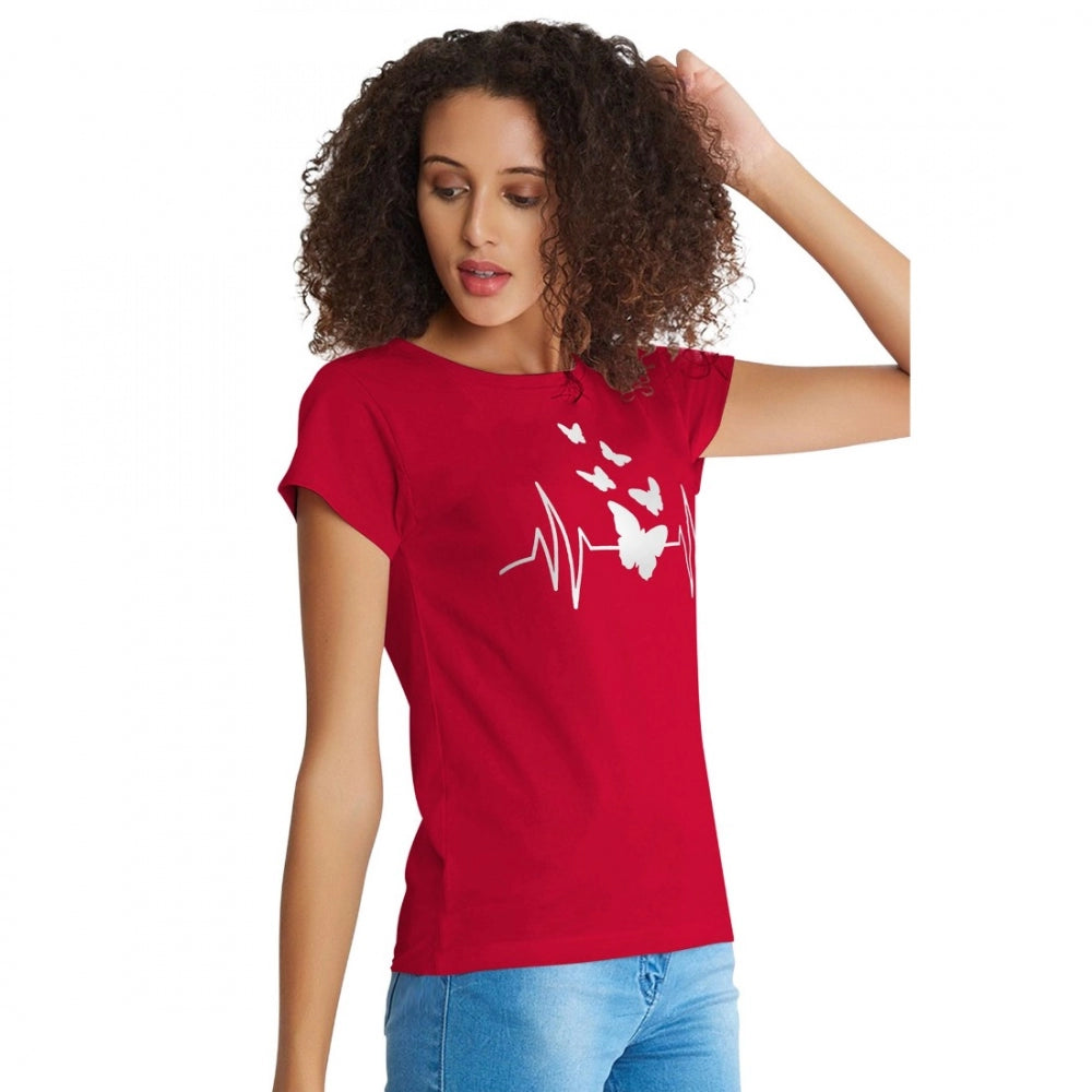 Vaystra Cotton Western Wear T Shirt – Red
