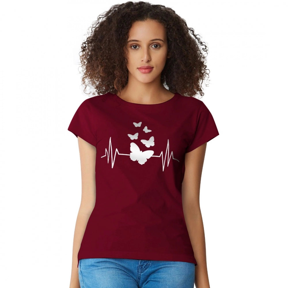 Vaystra Cotton Western Wear T Shirt – Maroon