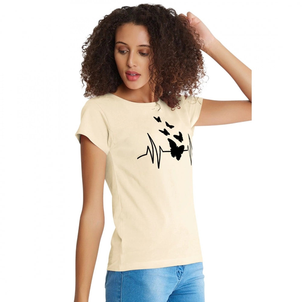 Vaystra Cotton Western Wear T Shirt – Cream