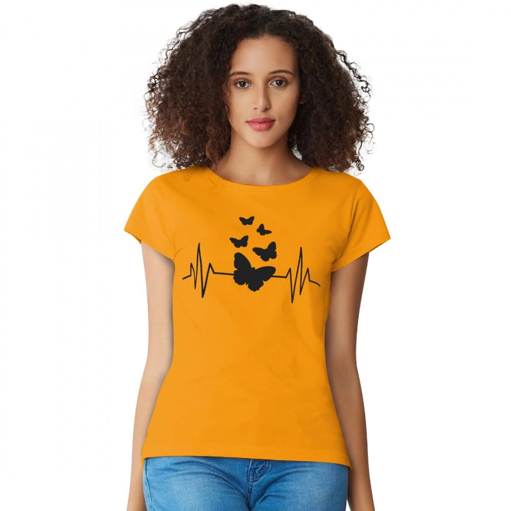 Vaystra Cotton Western Wear T Shirt – Yellow
