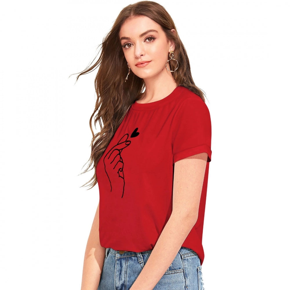 Vaystra Cotton Western Wear T Shirt – Red
