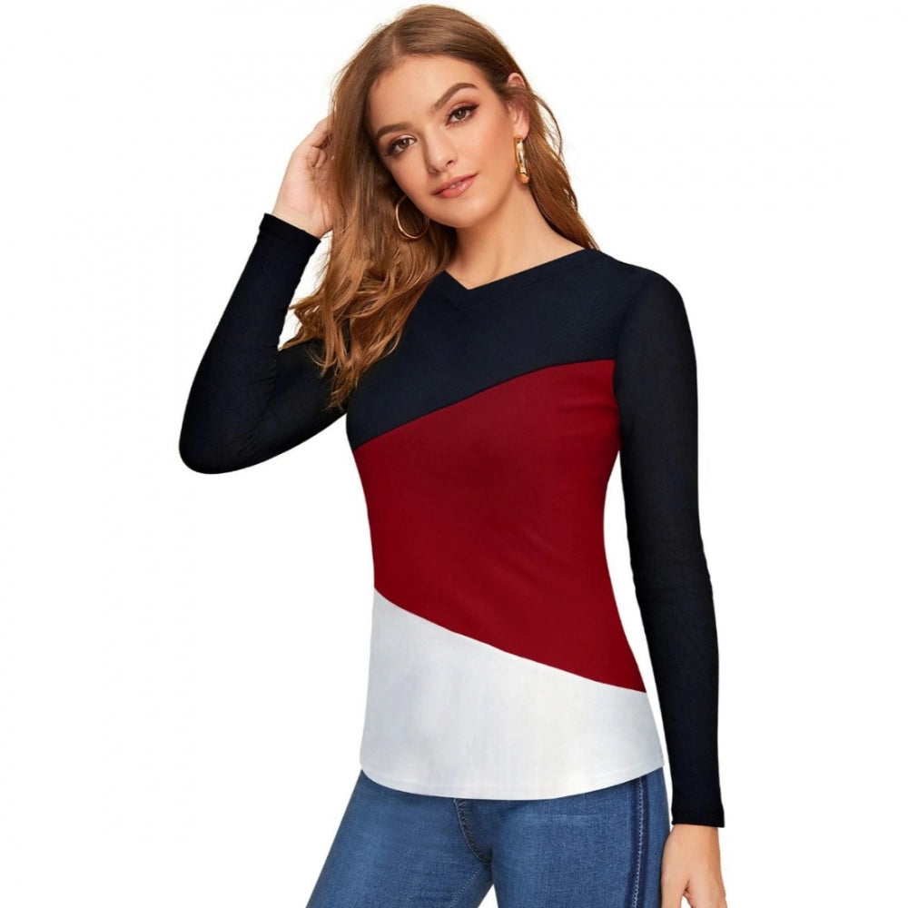 Vaystra 95% Polyester 5% Spandex Western Wear T Shirt – Maroon