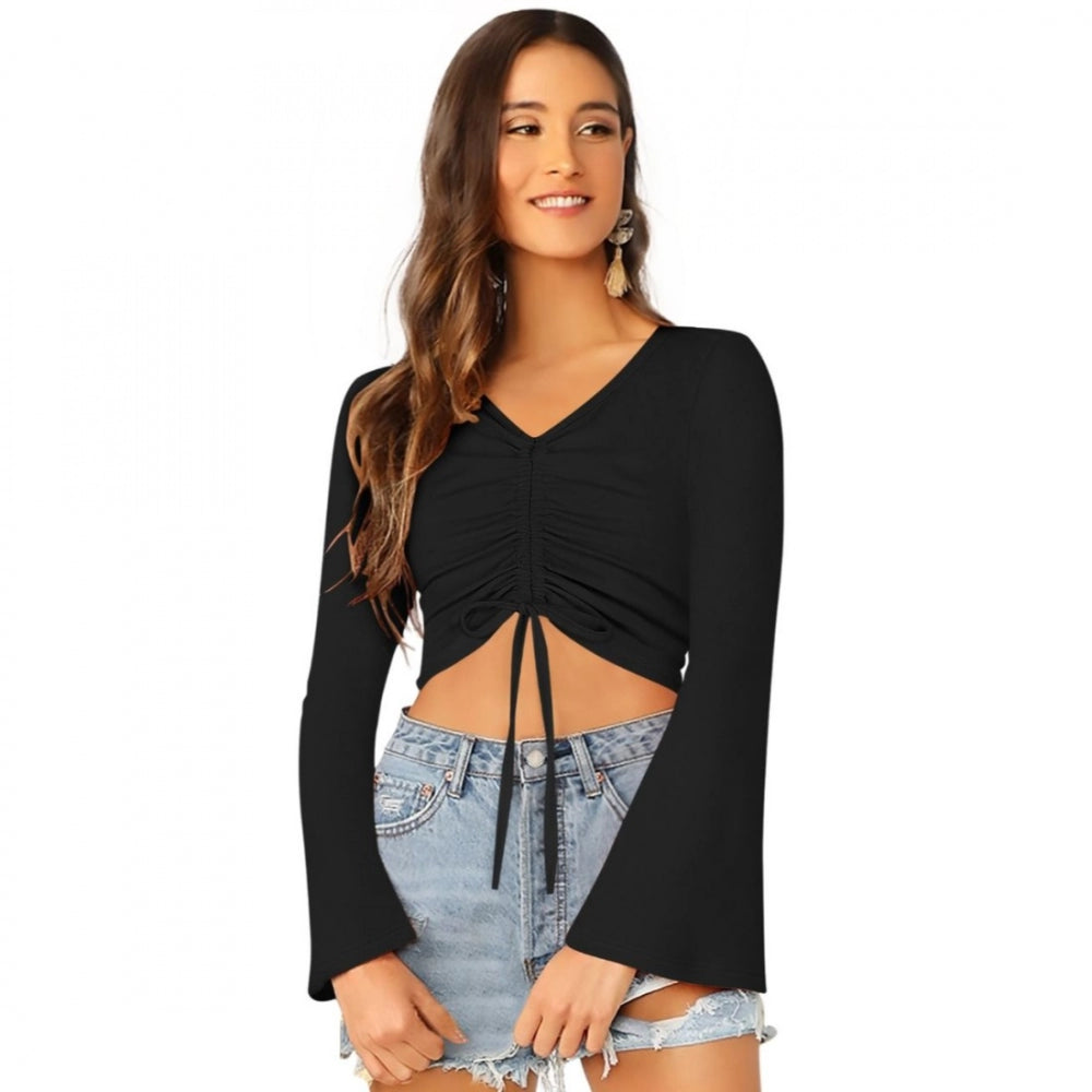 Vaystra 95% Polyester 5% Spandex Western Wear Tops – Black