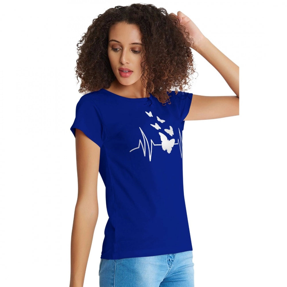 Vaystra Cotton Western Wear T Shirt – Royal Blue