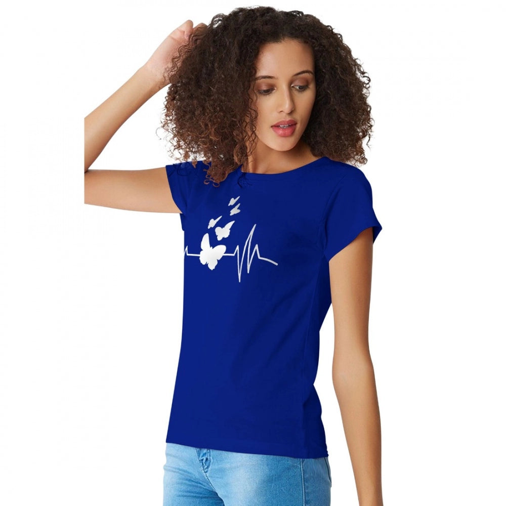 Vaystra Cotton Western Wear T Shirt – Royal Blue