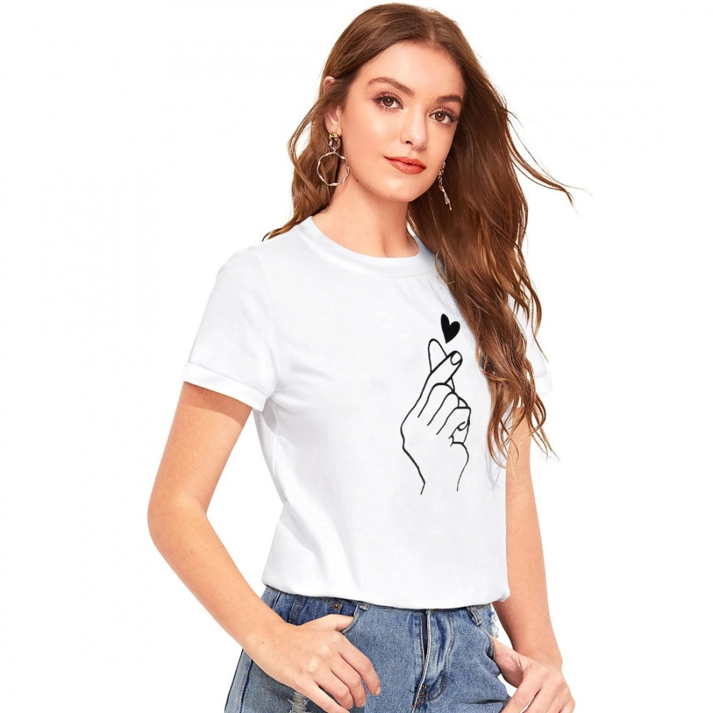 Vaystra Cotton Western Wear T Shirt – White
