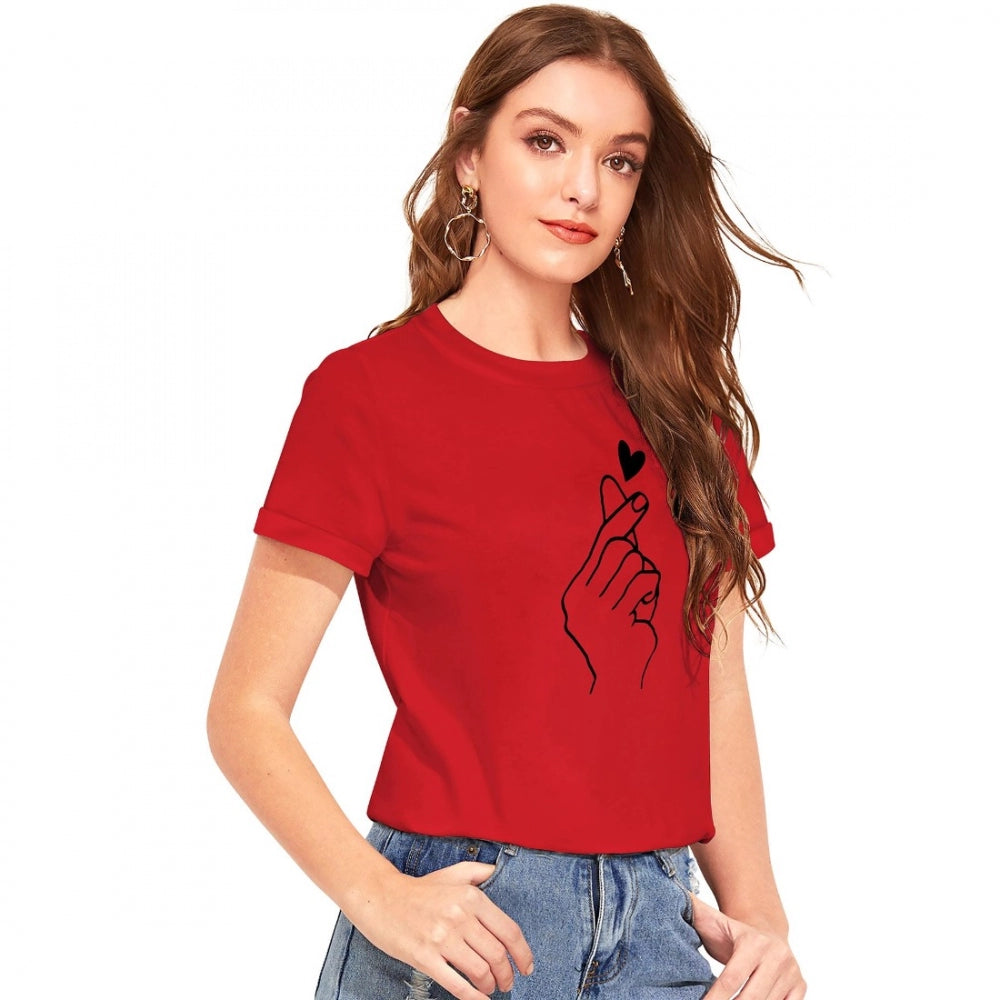Vaystra Cotton Western Wear T Shirt – Red