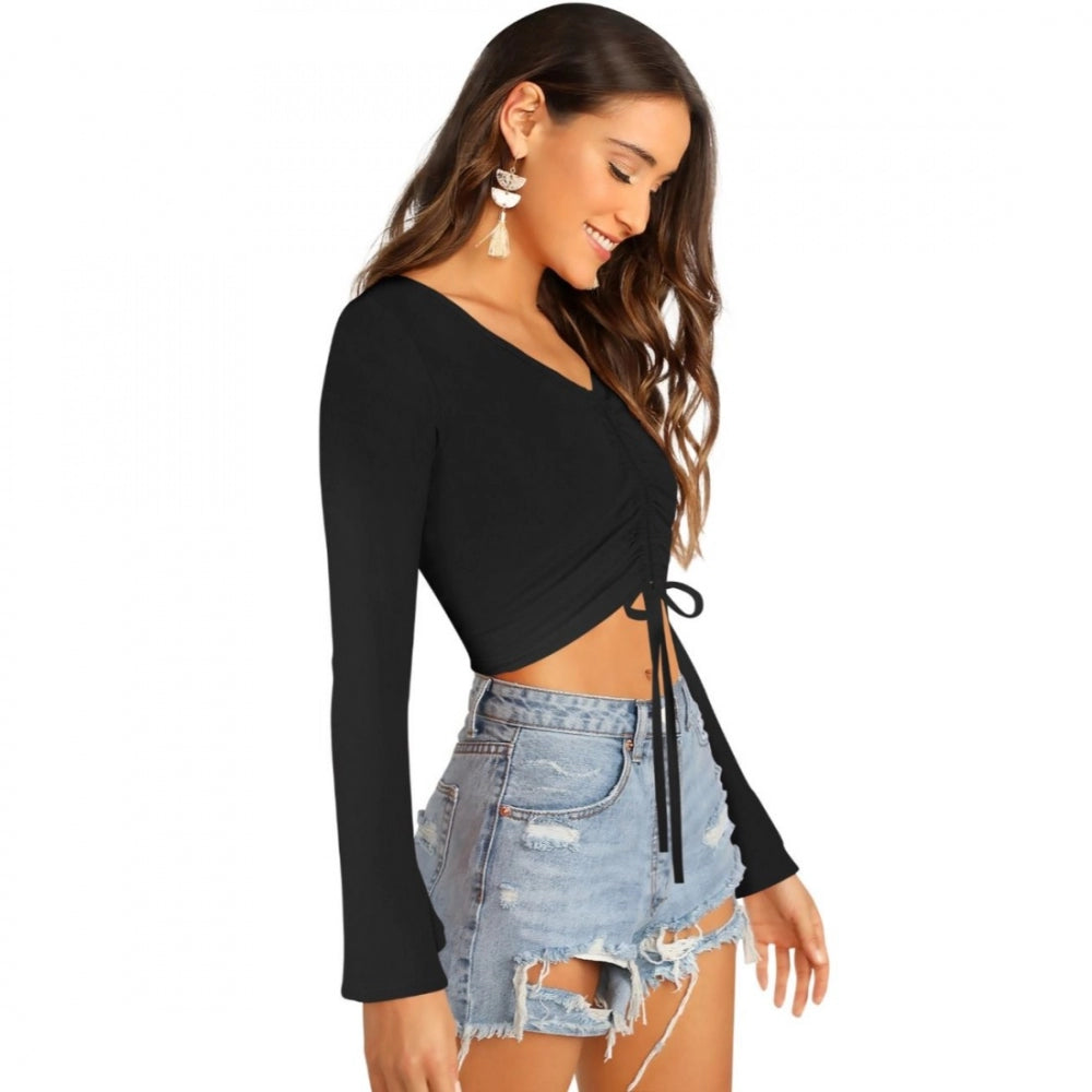 Vaystra 95% Polyester 5% Spandex Western Wear Tops – Black