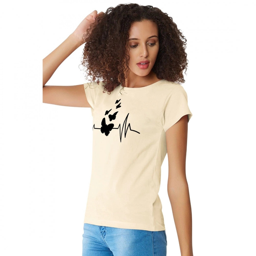 Vaystra Cotton Western Wear T Shirt – Cream