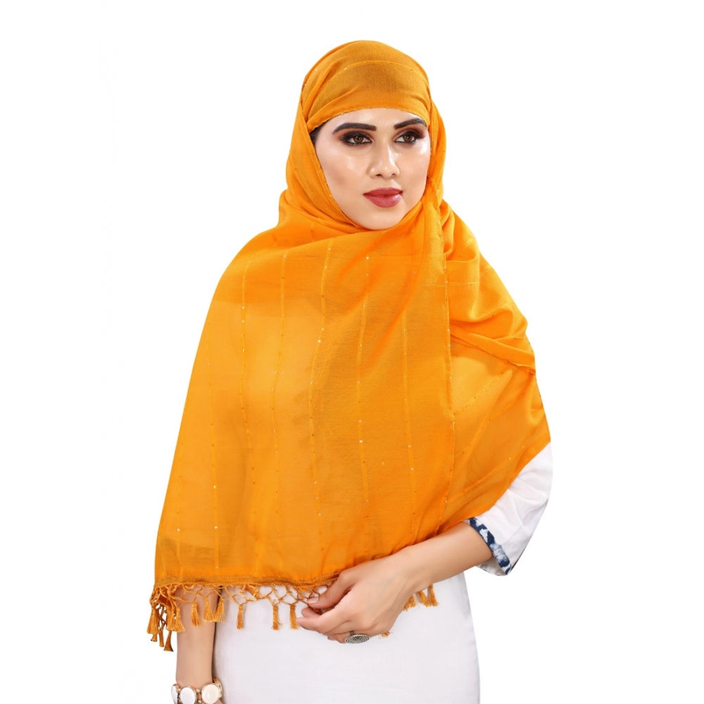 Vaystra Cotton Silk Strips Printed Dupatta – Musterd Yellow