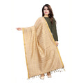 Vaystra Cotton Jari Woven Work Dupatta – Beige