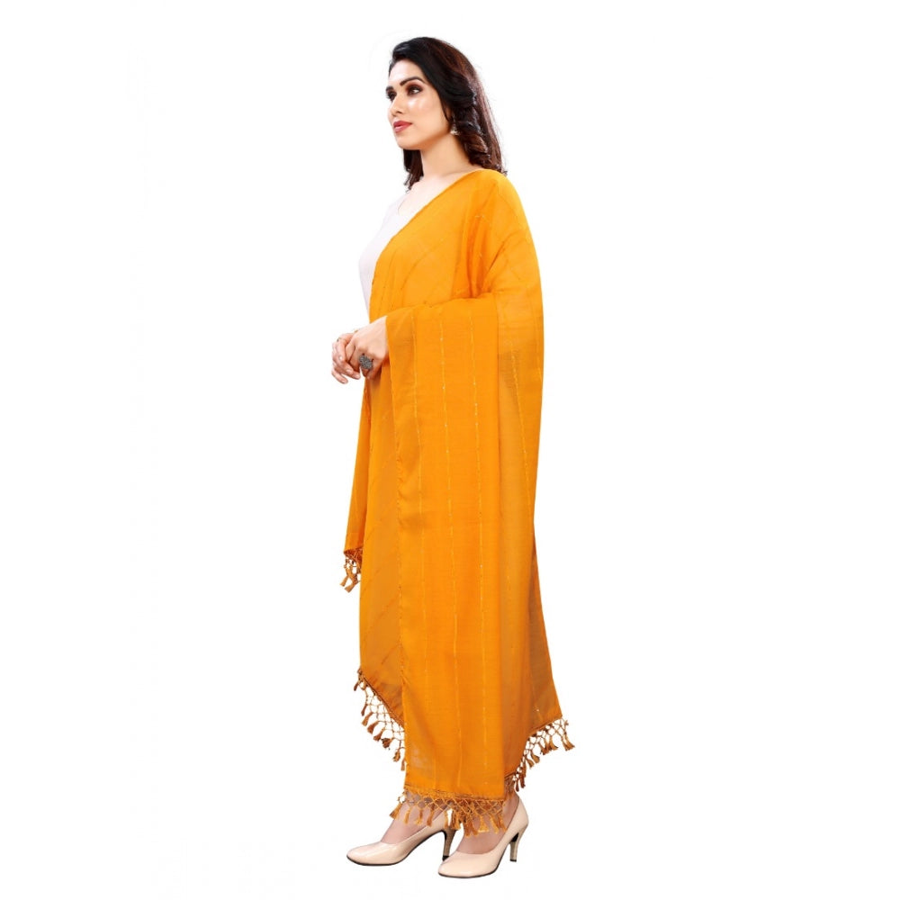 Vaystra Cotton Silk Strips Printed Dupatta – Musterd Yellow