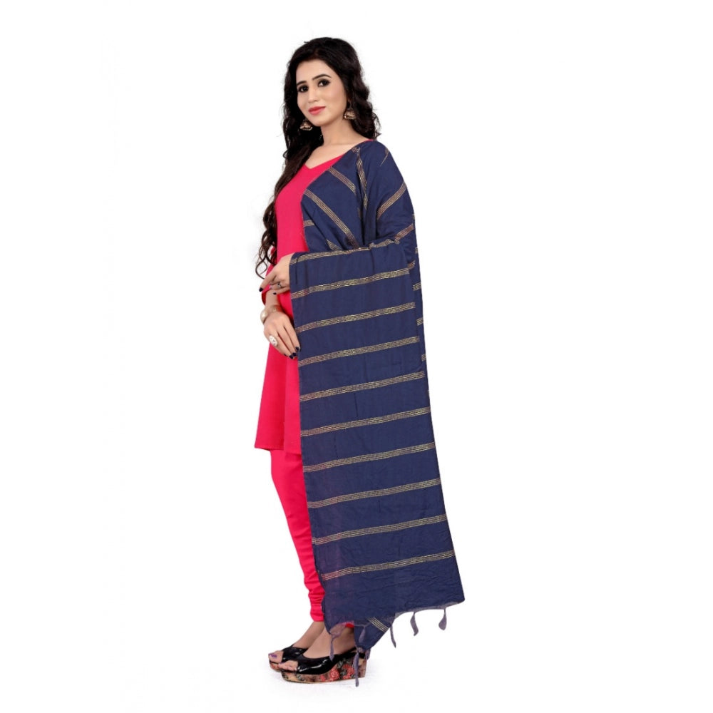 Vaystra Cotton Jari Woven Work Dupatta – Blue
