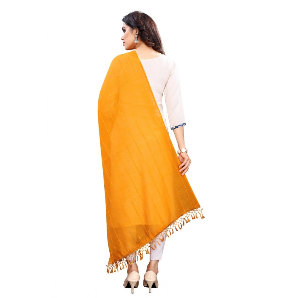 Vaystra Cotton Silk Strips Printed Dupatta – Musterd Yellow