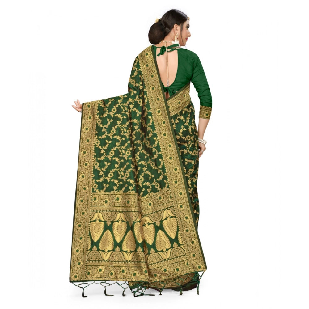 Vaystra Banarasi Silk Saree With Blouse – Green