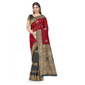 Vaystra Banarasi Silk Saree With Blouse – Black, Red