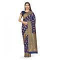 Vaystra Banarasi Silk Saree With Blouse – Navy Blue
