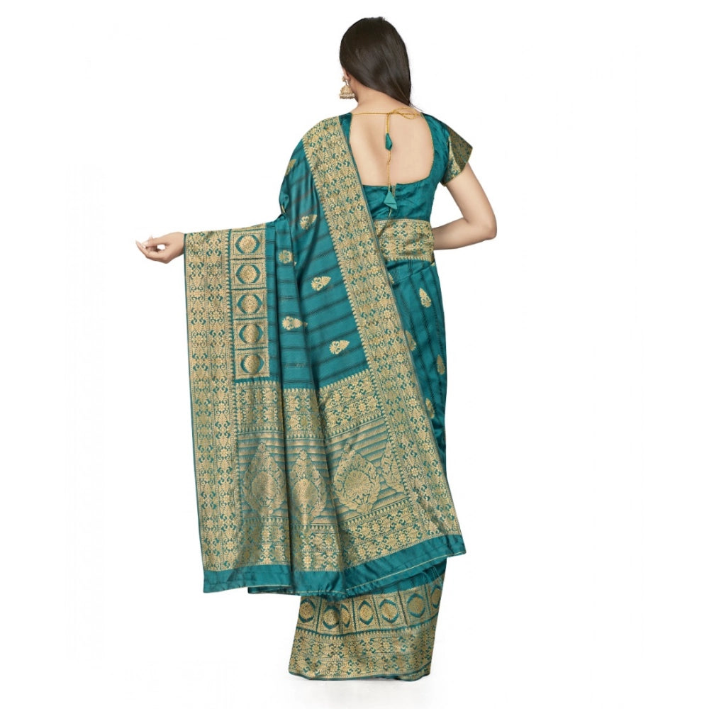Vaystra Banarasi Silk Saree With Blouse – Peach