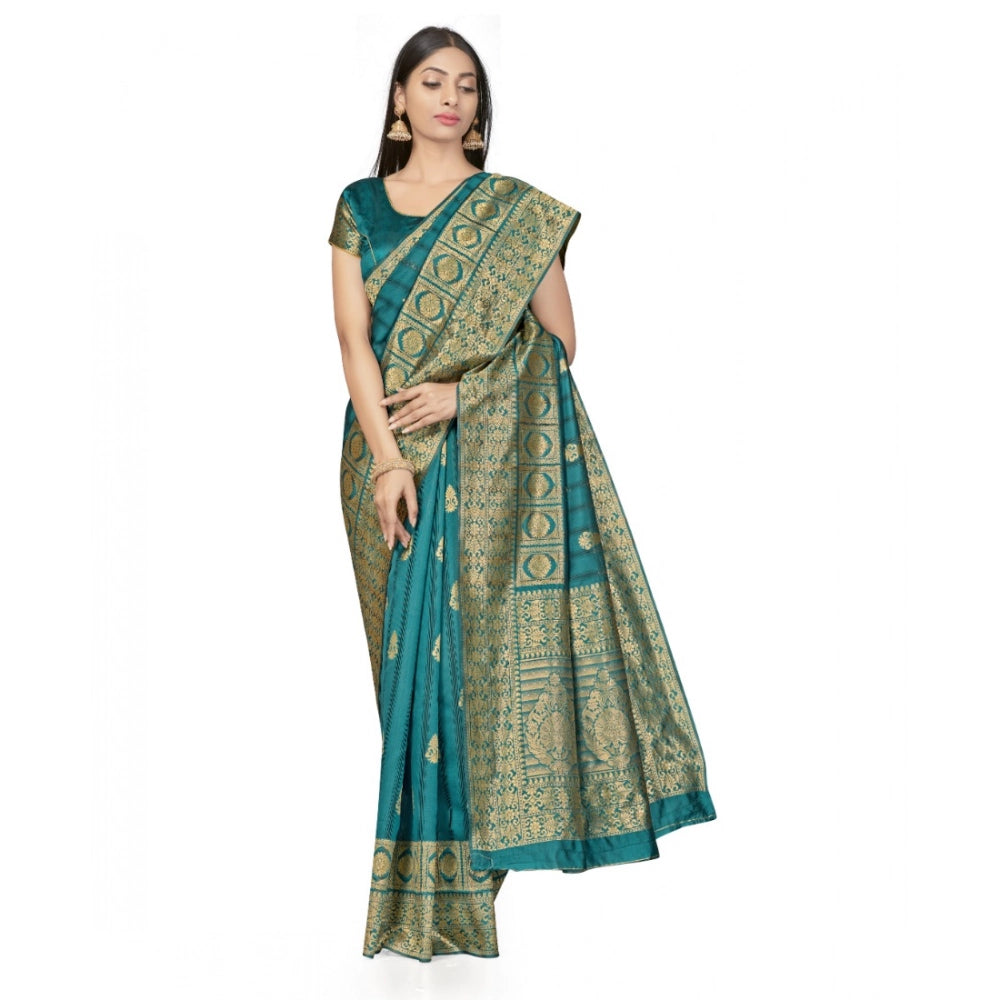 Vaystra Banarasi Silk Saree With Blouse – Peach