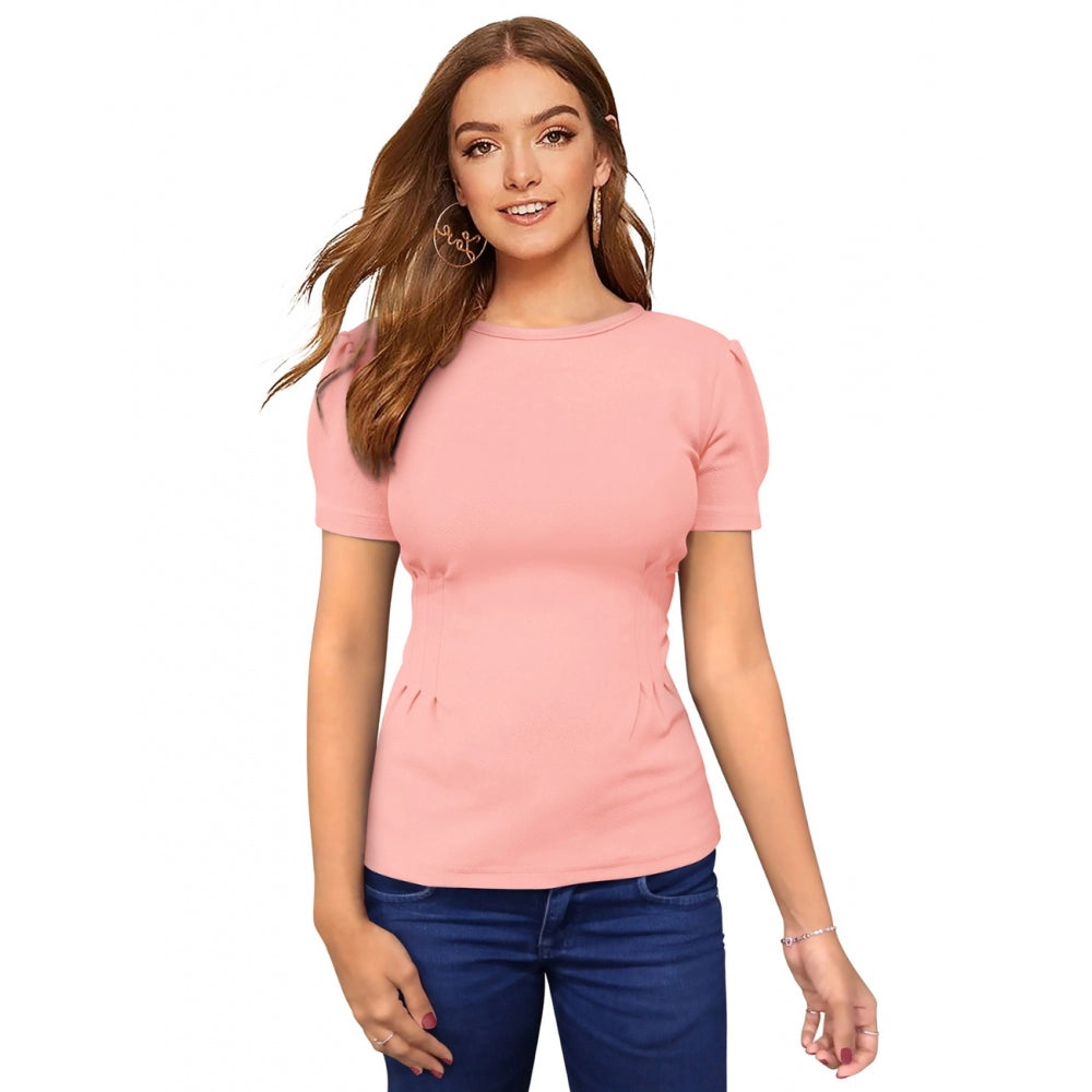 Vaystra Western Wear Hosiery T Shirts – Peach