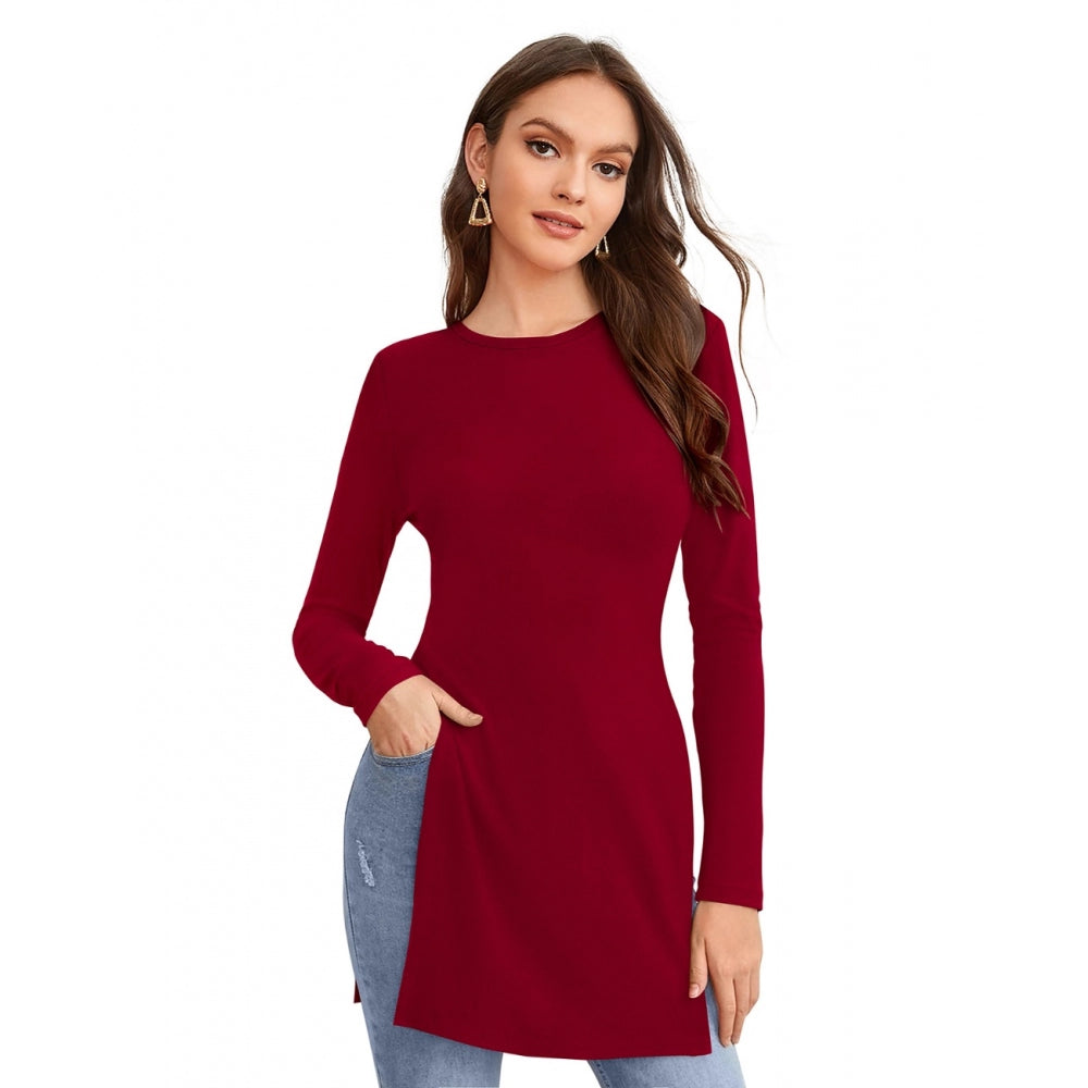 Vaystra Western Wear Hosiery T Shirts – Maroon