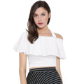 Vaystra Western Wear Hosiery Crop Top – White
