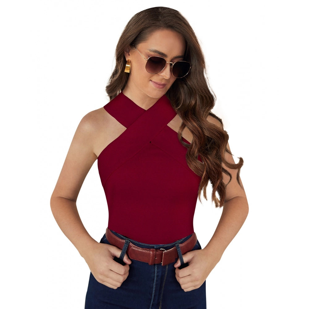 Vaystra Western Wear Hosiery T Shirts – Maroon