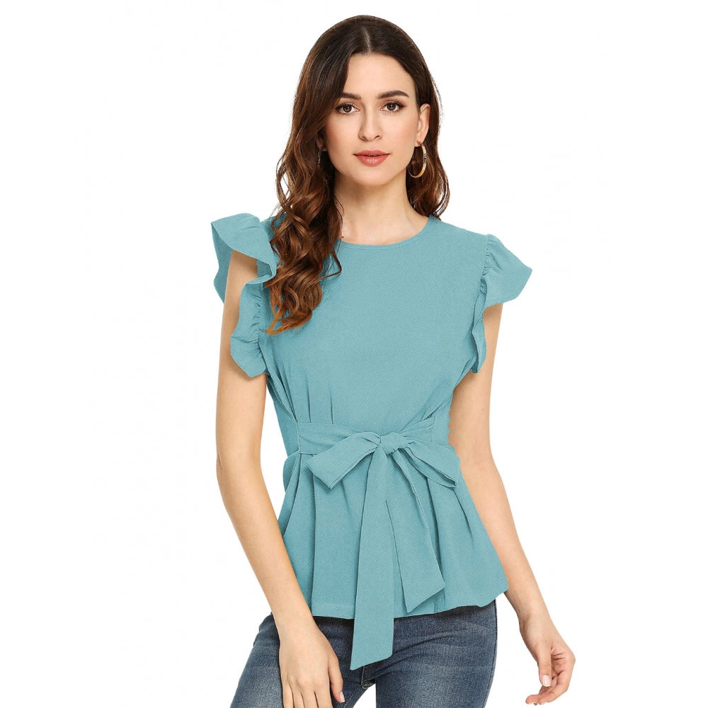 Vaystra Western Wear Hosiery T Shirts – Light Blue