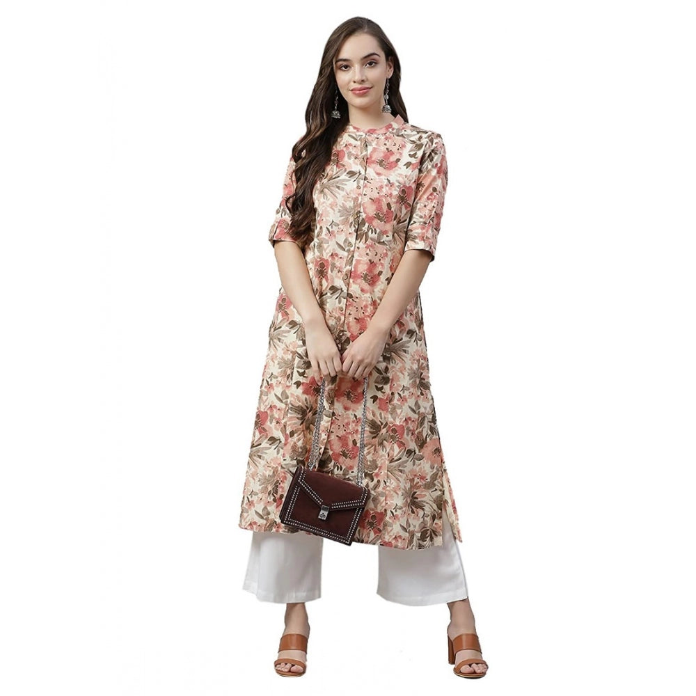 Vaystra Cotton Printed Floral Print Kurti – Multicolor