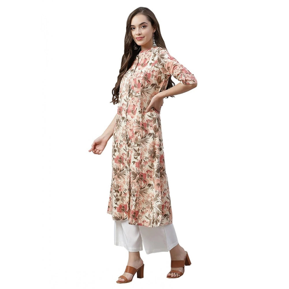Vaystra Cotton Printed Floral Print Kurti – Multicolor