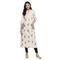 Vaystra Khadi Printed A Line Kurti – Off White