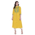 Vaystra Khadi Embroidered Kurti – Yellow