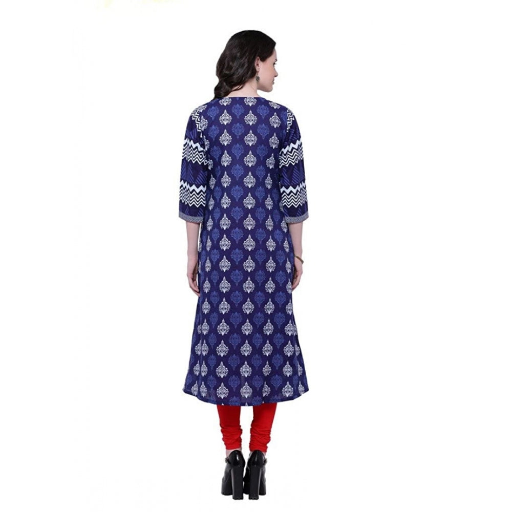 Vaystra Cotton Printed Long Kurti – Blue, Red